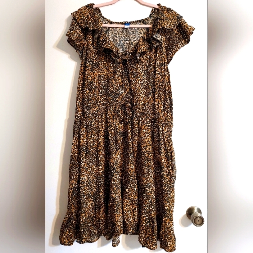 Ruffle Sleeve Leopard Print dress, Old Navy ,XXL